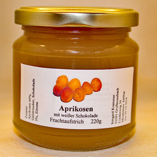 Aprikosen mit weißer Schokoloade - Fruchtaufstrich