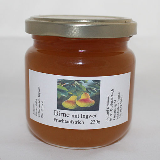 Birne mit Ingwer Fruchtaufstrich - Marmelade