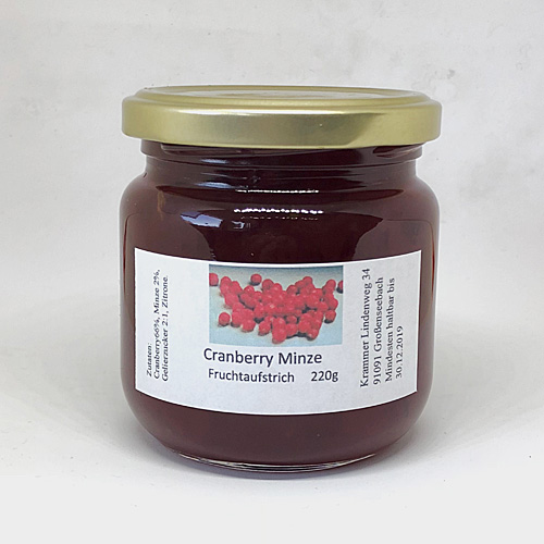 Cranberry Minze Fruchtaufstrich